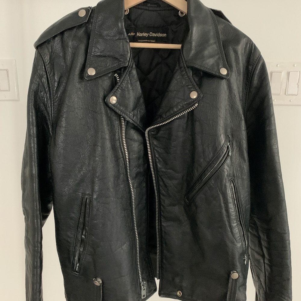 Vintage Harley Davidson Leather Biker Jacket 10 12